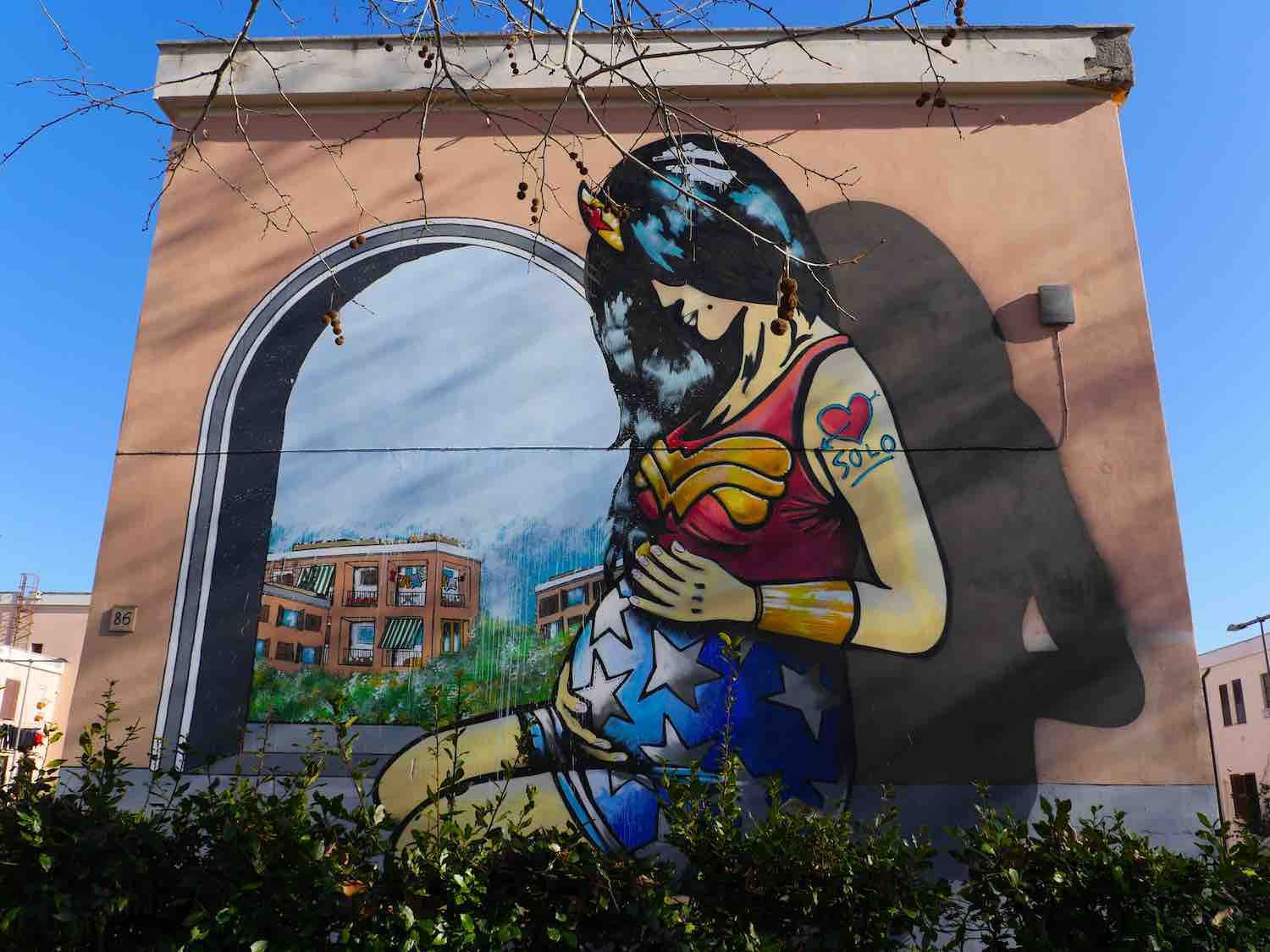 street art in the Primavalle neighborhood