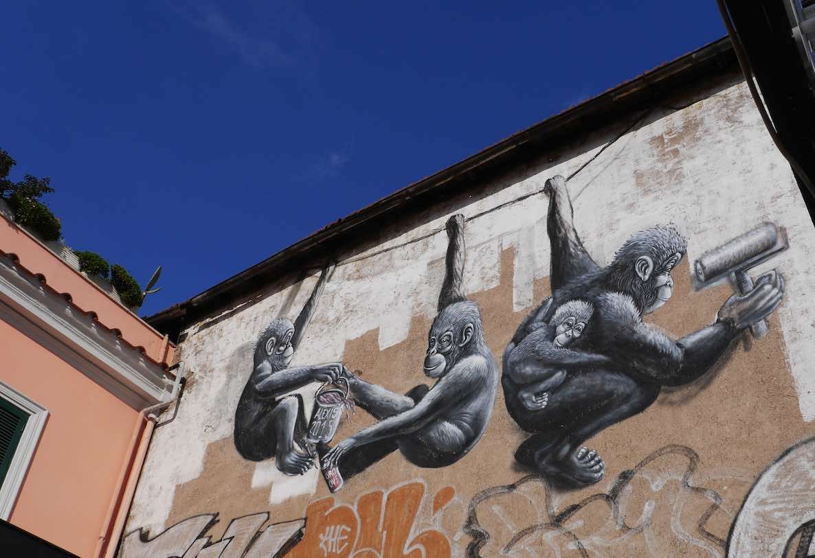 murales in the Ostiense district Rome