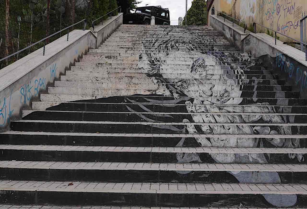 Ingrid Bergman for Diavu's street art project Popstairs
