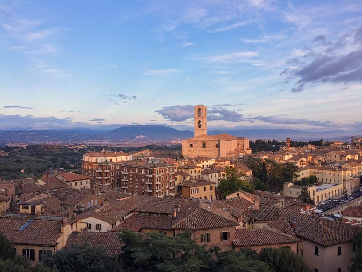 Sunset on Perugia in Italy-off-the-beaten-path