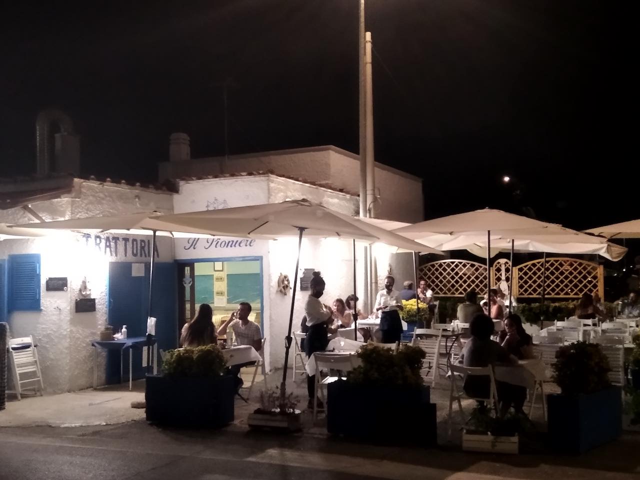 restaurant in the Fisherman Village on Fregene Beach, Italy