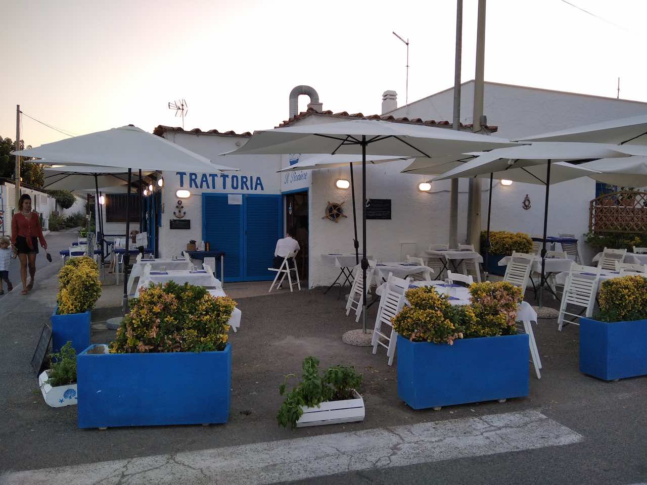 restaurant in the Fisherman Village on Fregene Beach, Italy