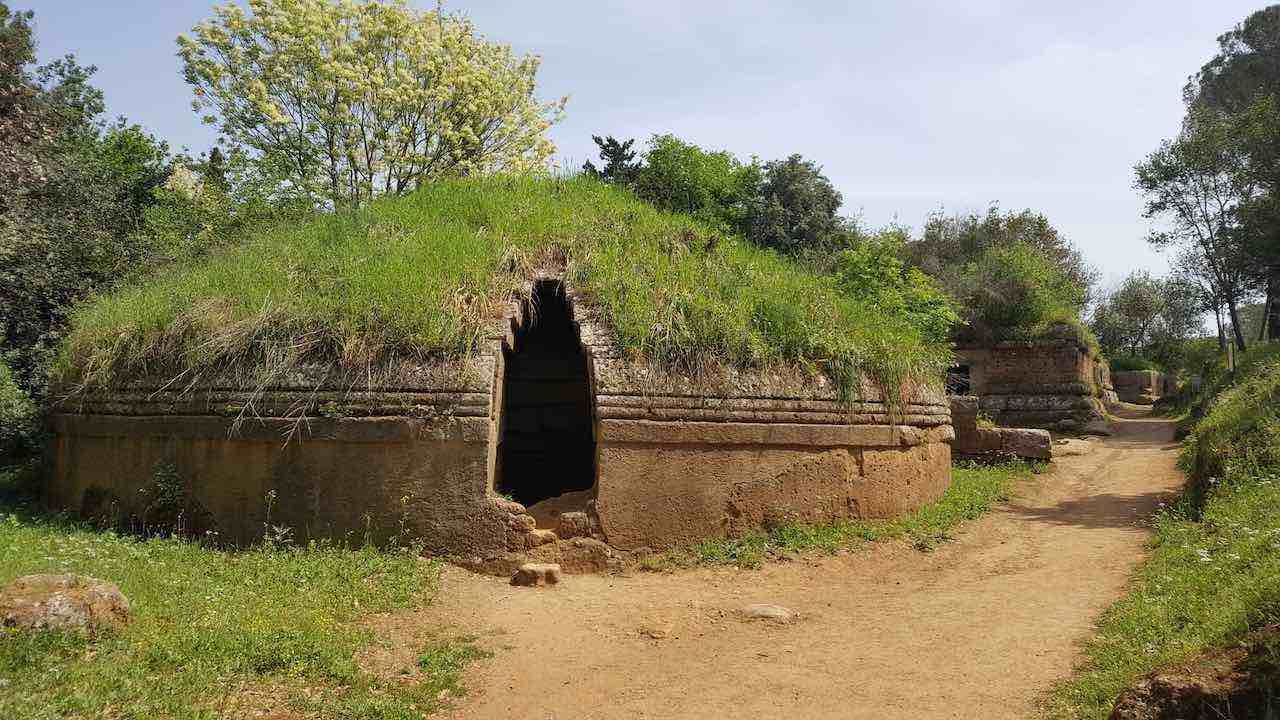 burial mound, Etruscan necropolis of Cerveteri Italy