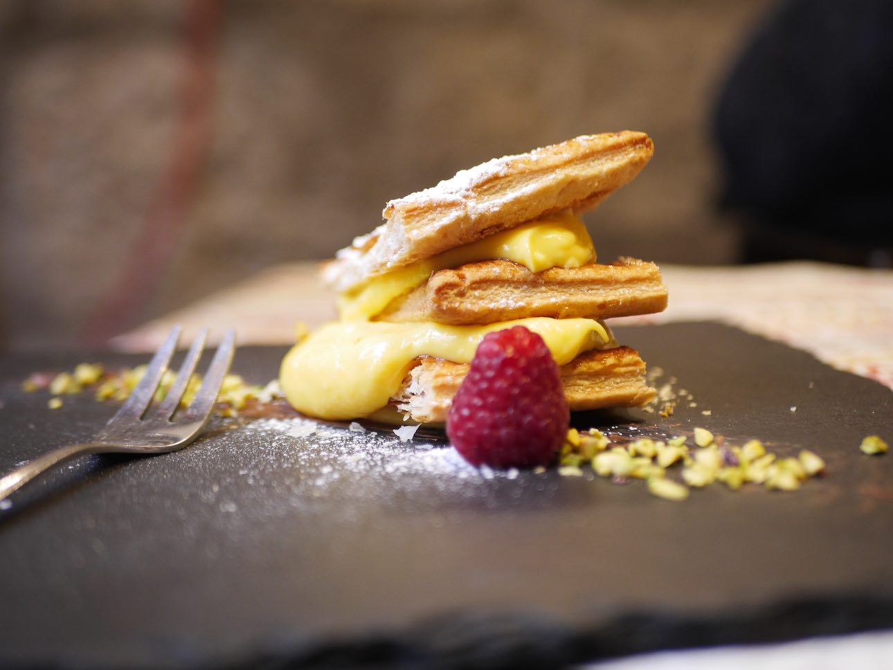 Dessert at Il Giardino del Papero restaurant in Viterbo